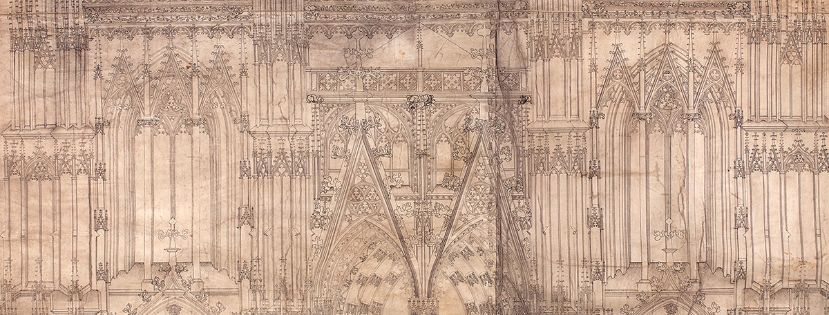 Ausscnitt aus einer mittelalterlichen Risszeichnung © Domschatzmuseum Regensburg